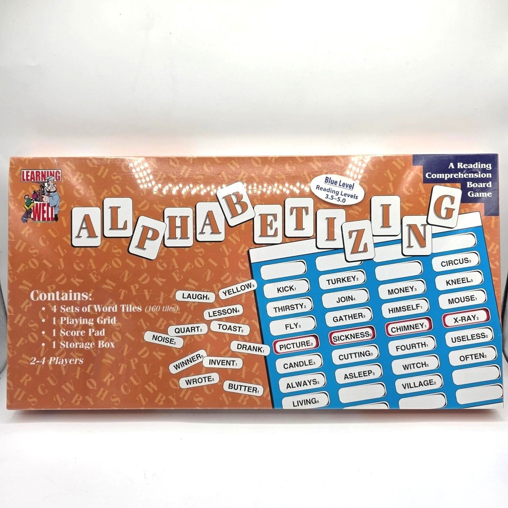 Learning Well Alphabetizing Board Game Blue Level Vintage 80s Factory Sealed